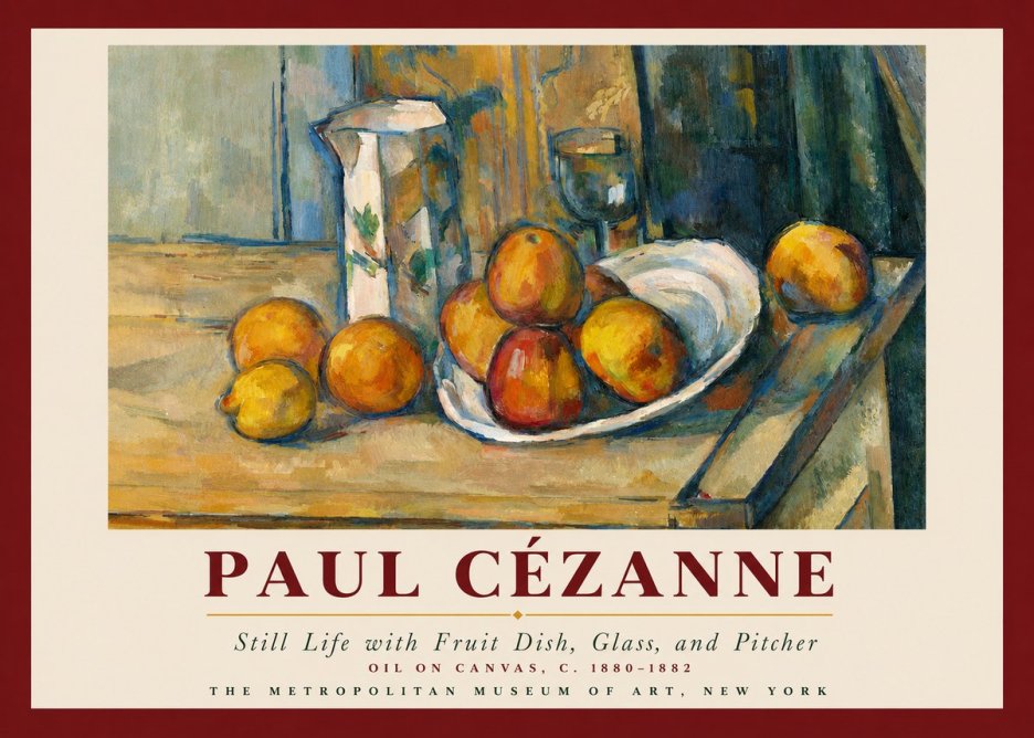 Paul Cézanne Still Life with Fruit Dish, Glass, and Pitcher No3 - Póster