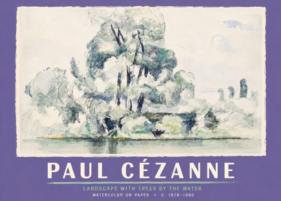 Paul Cézanne Landscape with Trees by the Water No5 - Póster