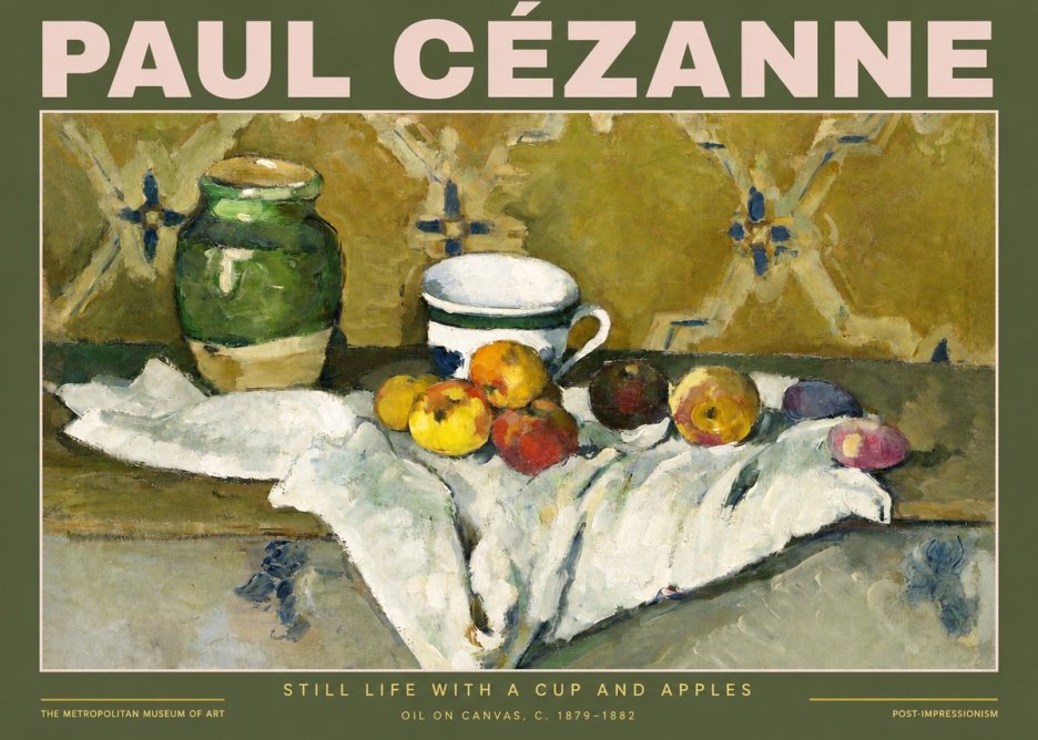 Paul Cézanne Still Life with a Cup and Apples No2 - Póster