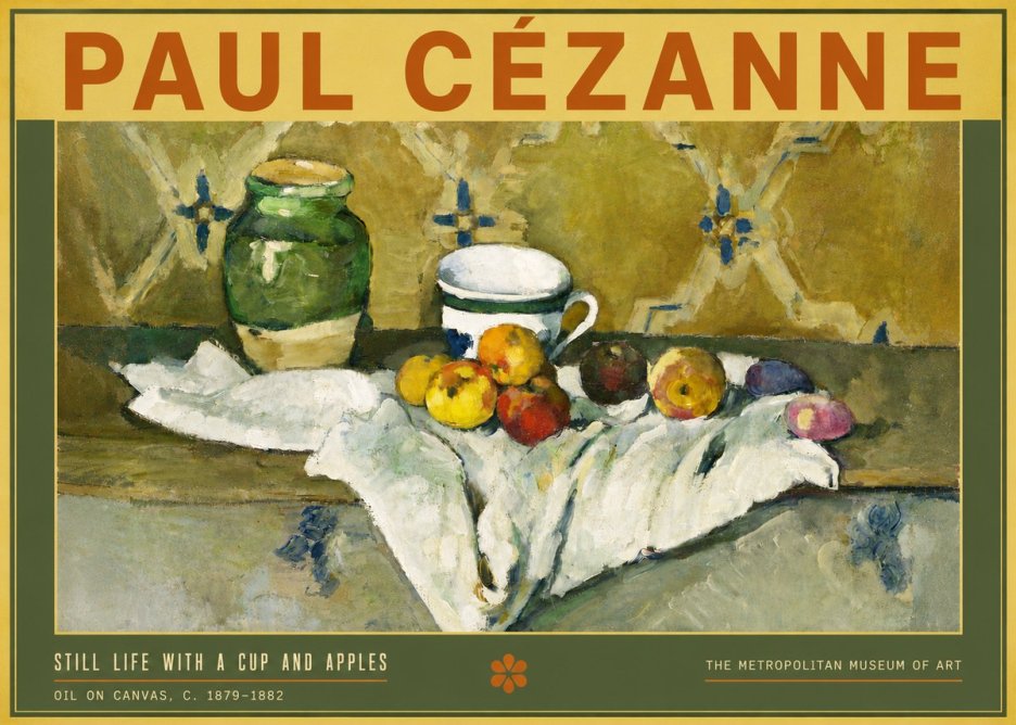 Paul Cézanne Still Life with a Cup and Apples No4 - Póster