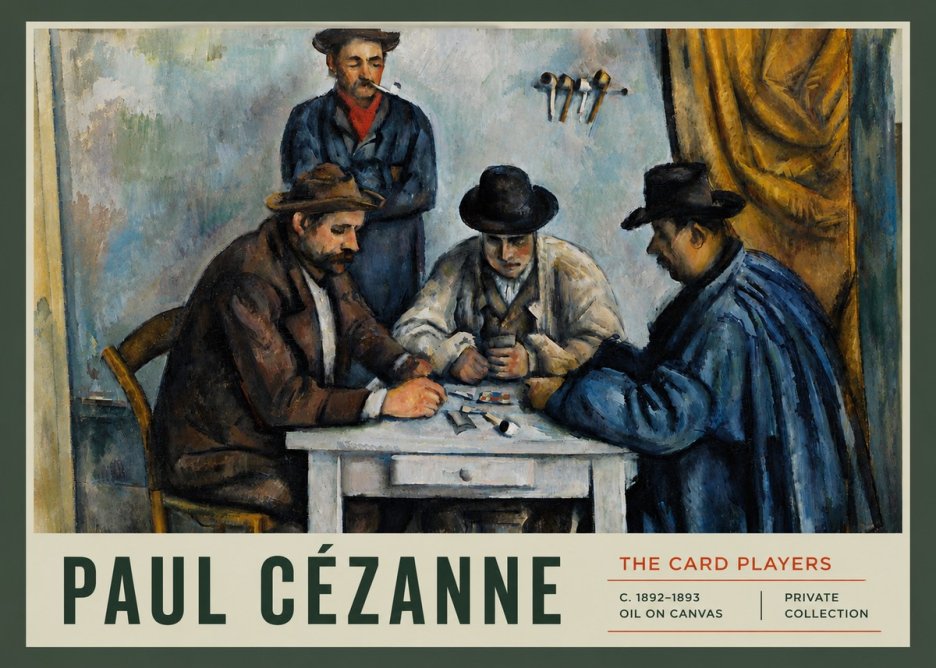 Paul Cézanne The Card Players II No4 - Póster