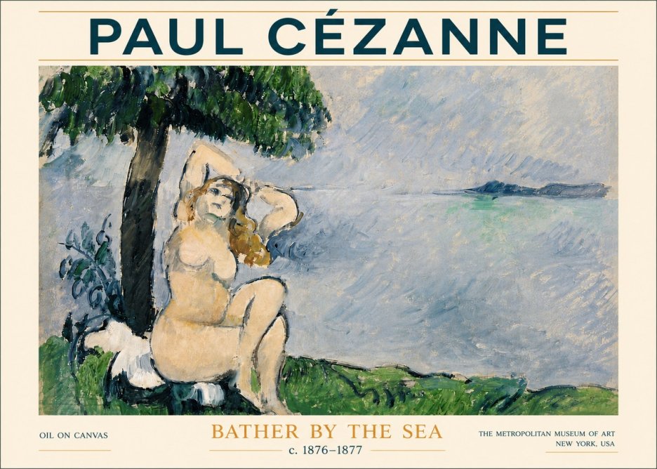 Paul Cézanne Bather by the Sea No6 - Póster