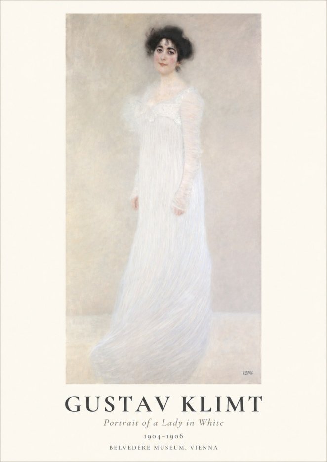 Klimt Portrait of a Lady in White No1 - Póster