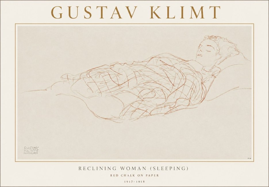 Klimt Reclining Woman (Sleeping) I No1 - Póster