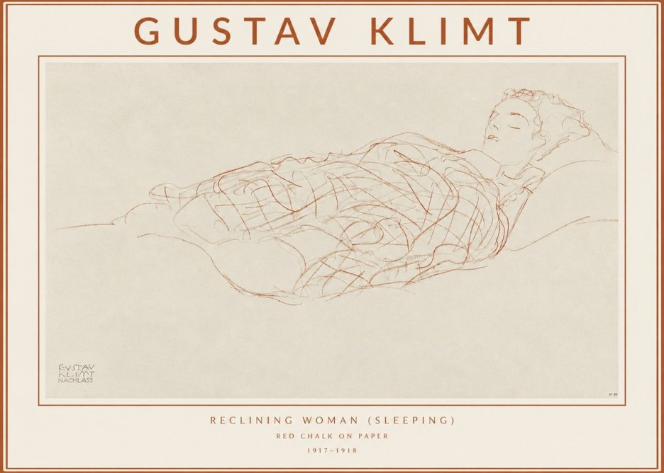 Klimt Reclining Woman (Sleeping) I No2 - Póster