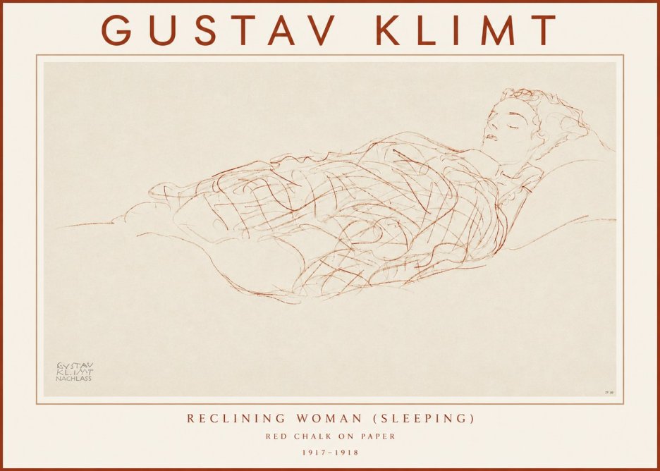 Klimt Reclining Woman (Sleeping) I No3 - Póster