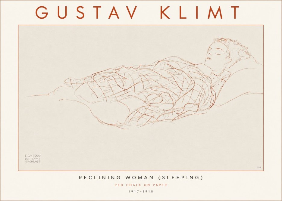 Klimt Reclining Woman (Sleeping) I No4 - Póster