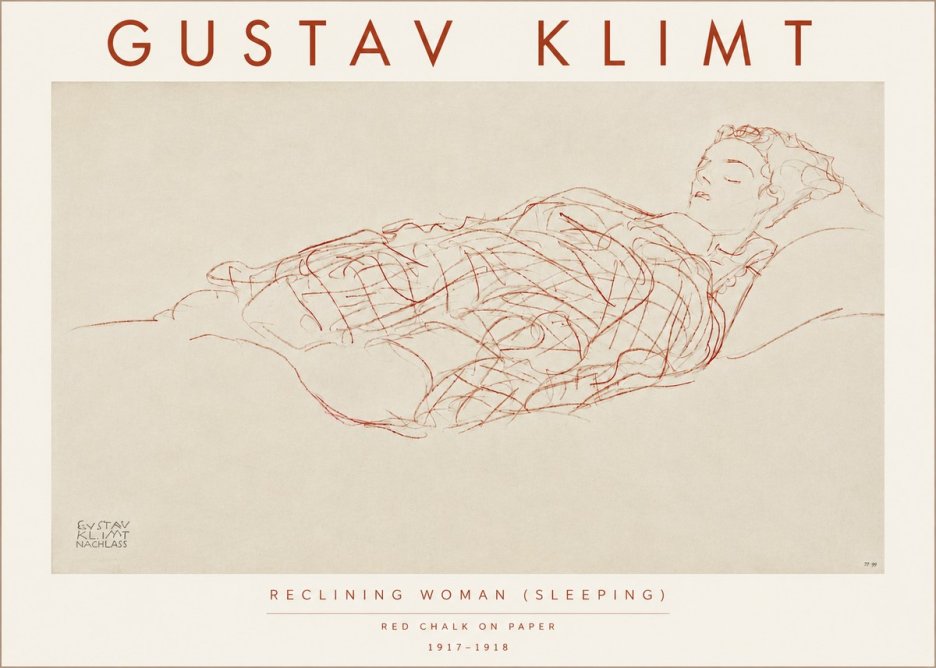 Klimt Reclining Woman (Sleeping) I No5 - Póster
