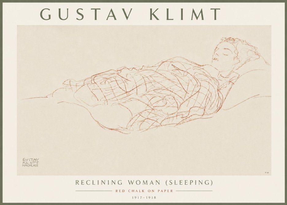 Klimt Reclining Woman (Sleeping) I No6 - Póster