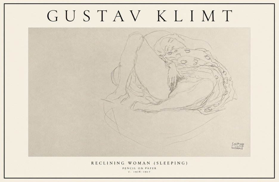 Klimt Reclining Woman (Sleeping) II No1 - Póster