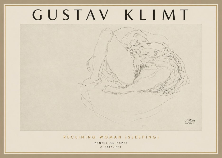 Klimt Reclining Woman (Sleeping) II No2 - Póster