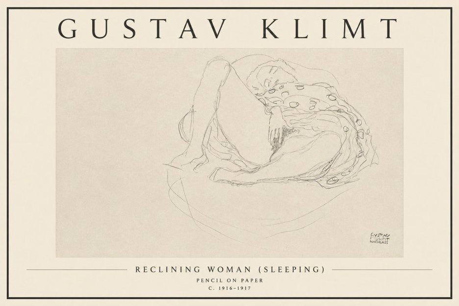 Klimt Reclining Woman (Sleeping) II No3 - Póster
