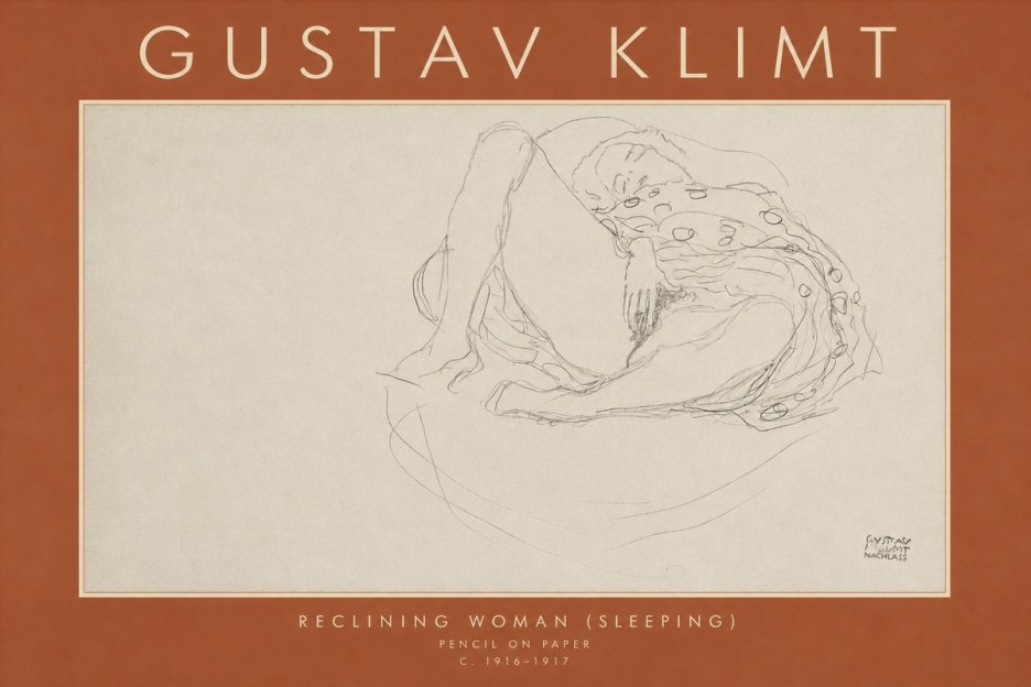 Klimt Reclining Woman (Sleeping) II No4 - Póster