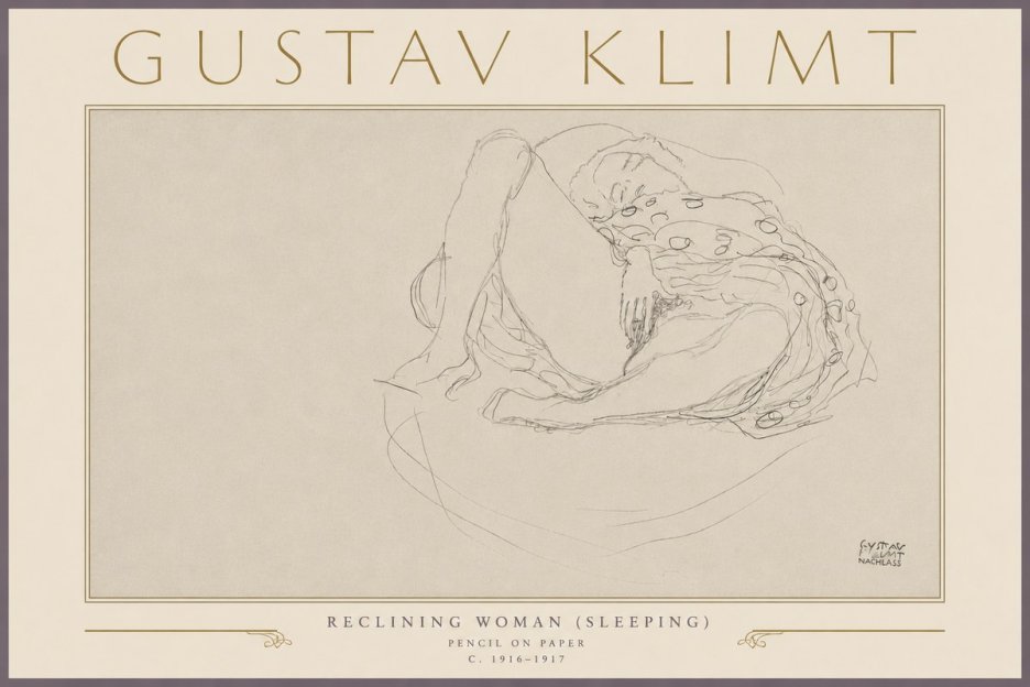 Klimt Reclining Woman (Sleeping) II No5 - Póster