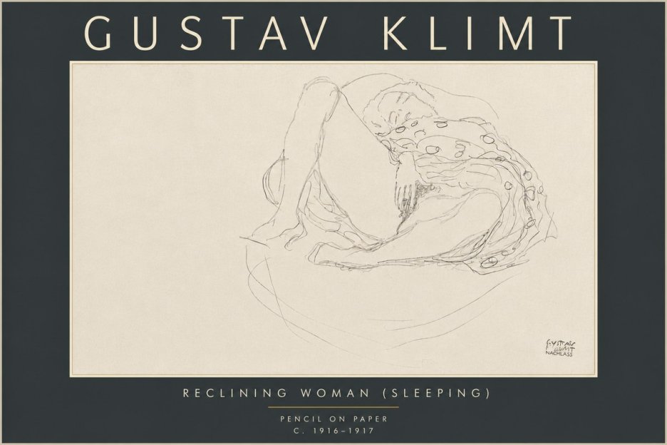 Klimt Reclining Woman (Sleeping) II No6 - Póster