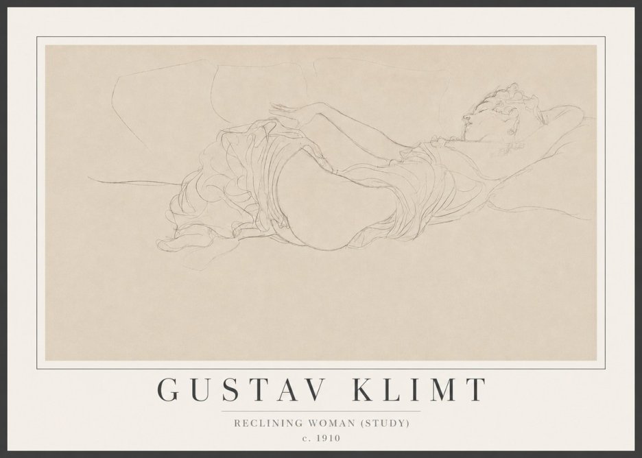 Klimt Reclining Woman (Study) No2 - Póster