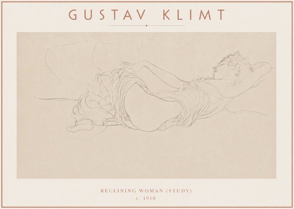 Klimt Reclining Woman (Study) No3 - Póster