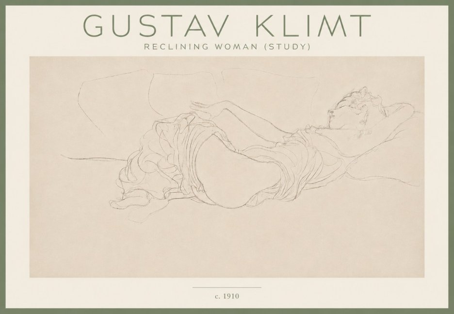 Klimt Reclining Woman (Study) No4 - Póster