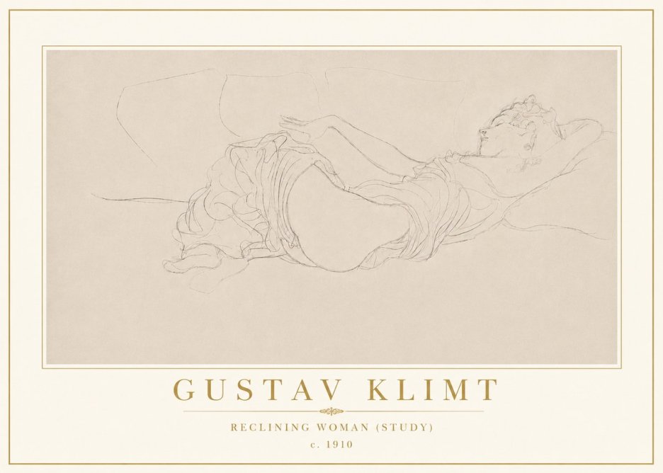 Klimt Reclining Woman (Study) No5 - Póster