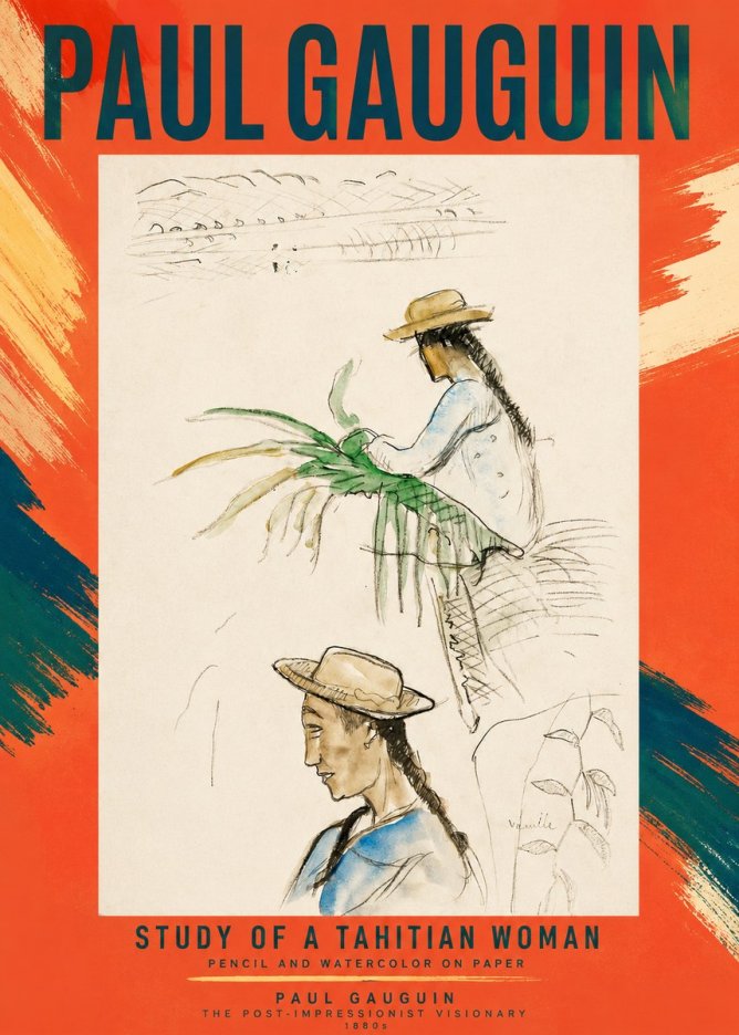Paul Gauguin Study of a Tahitian Woman I No2 - Póster