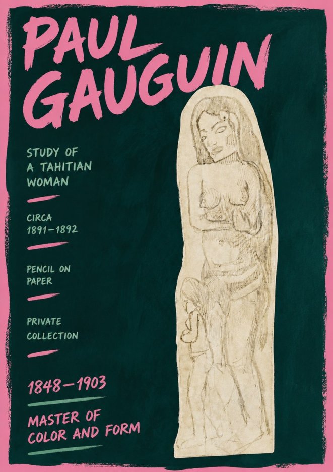 Paul Gauguin Study of a Tahitian Woman II No5 - Póster