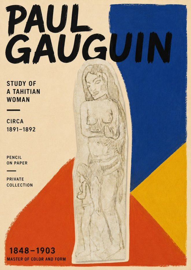 Paul Gauguin Study of a Tahitian Woman II No6 - Póster