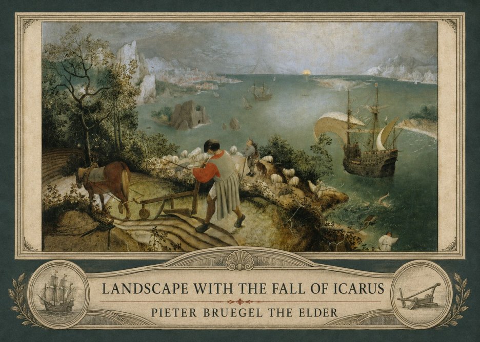Pieter Bruegel Landscape with the Fall of Icarus I No4 - Póster