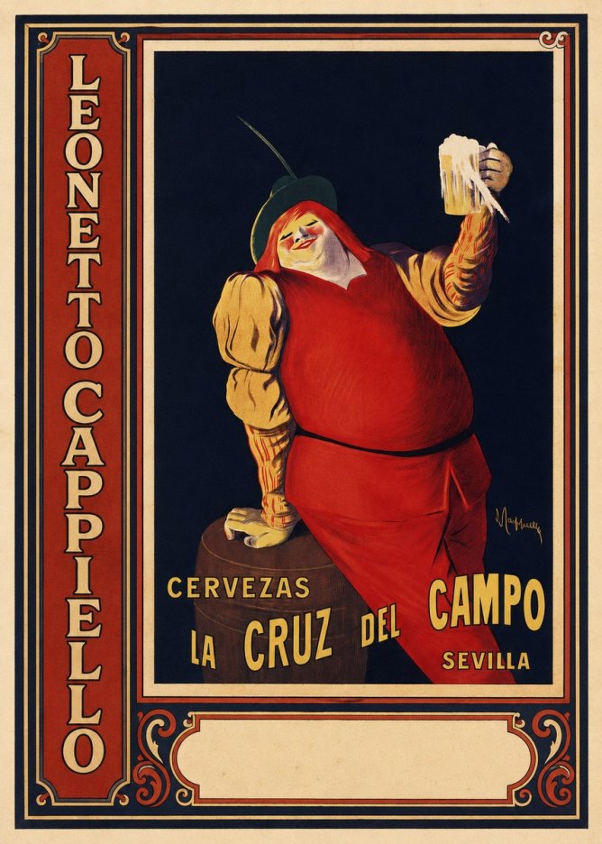 Leonetto Cappiello Cervezas La Cruz Del Campo No3 - Póster