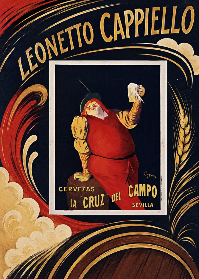 Leonetto Cappiello Cervezas La Cruz Del Campo No4 - Póster