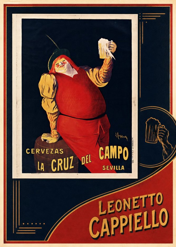 Leonetto Cappiello Cervezas La Cruz Del Campo No6 - Póster