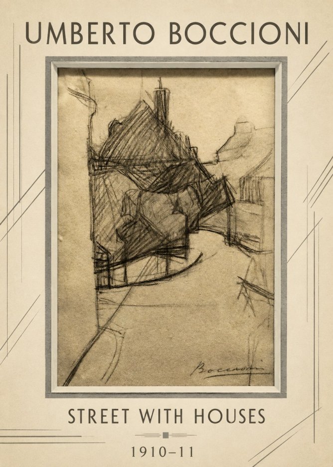 Umberto Boccioni Street with Houses No1 - Póster