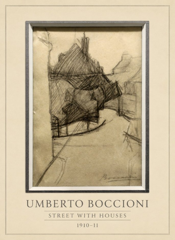 Umberto Boccioni Street with Houses No3 - Póster