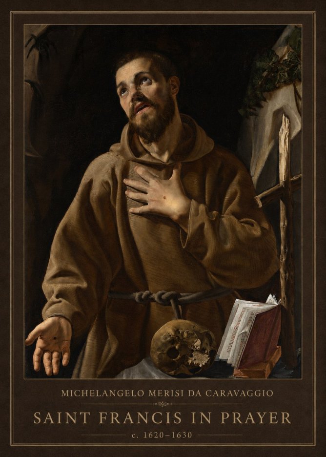 Michelangelo Merisi da Caravaggio Saint Francis in Prayer I No1 - Póster