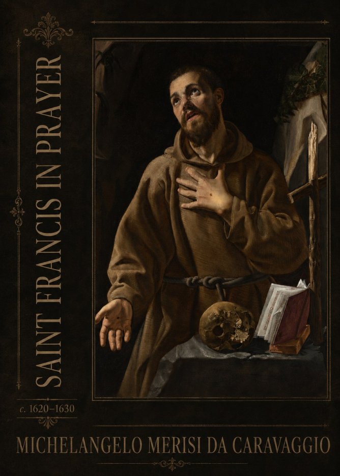 Michelangelo Merisi da Caravaggio Saint Francis in Prayer I No2 - Póster