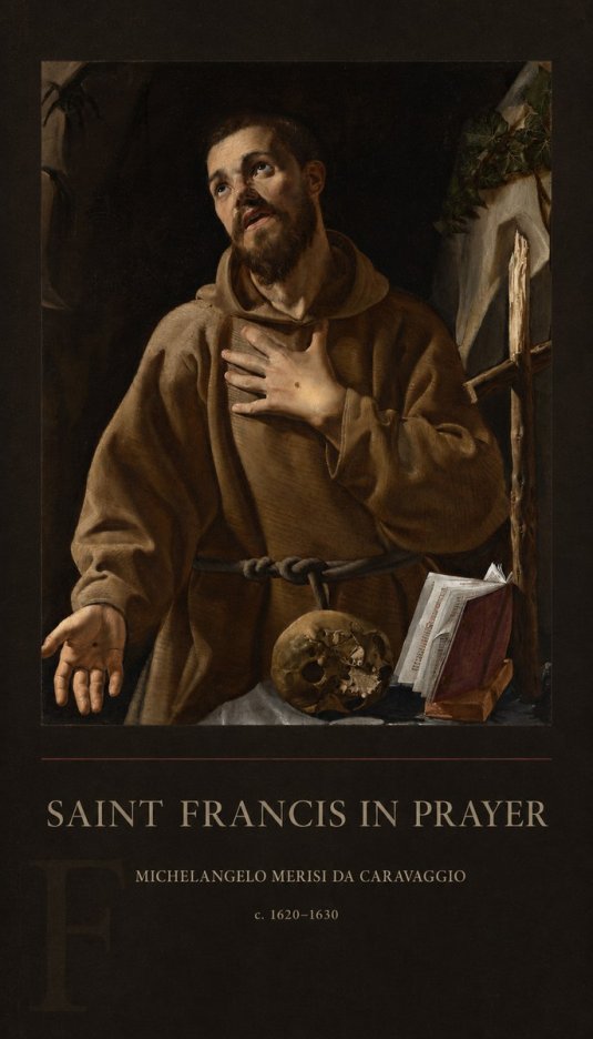 Michelangelo Merisi da Caravaggio Saint Francis in Prayer I No4 - Póster