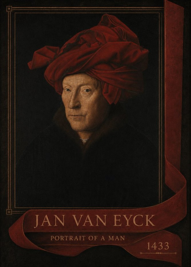 Jan van Eyck Portrait of a Man II No4 - Póster