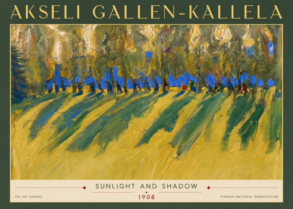 Akseli Gallen-Kallela Sunlit Field and Trees No6 - Póster