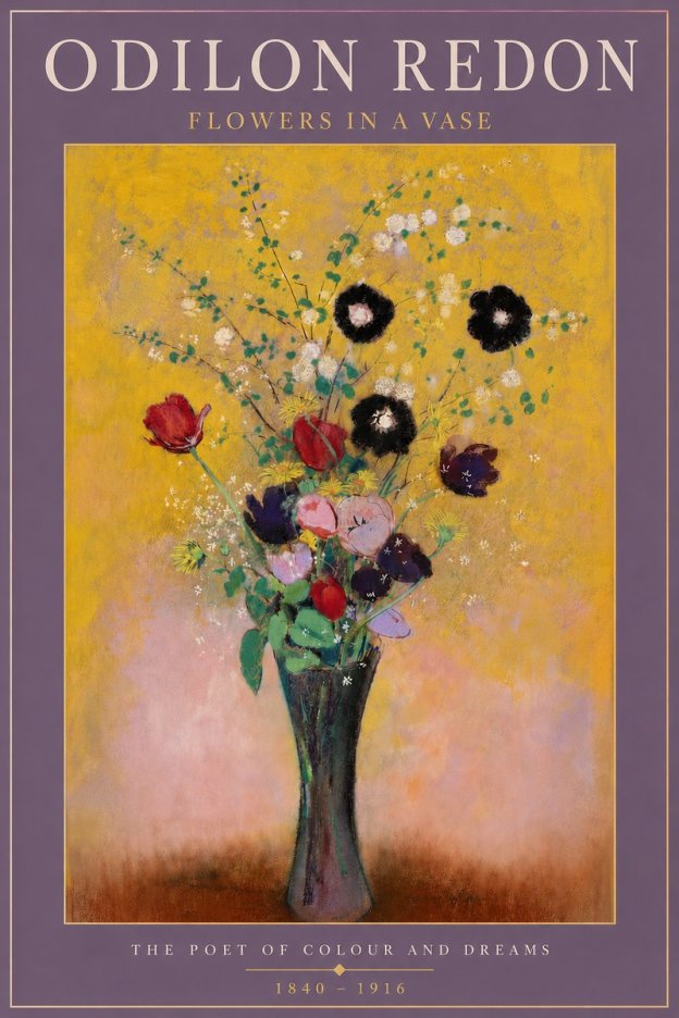 Odilon Redon Flowers in a Vase IV No4 - Póster