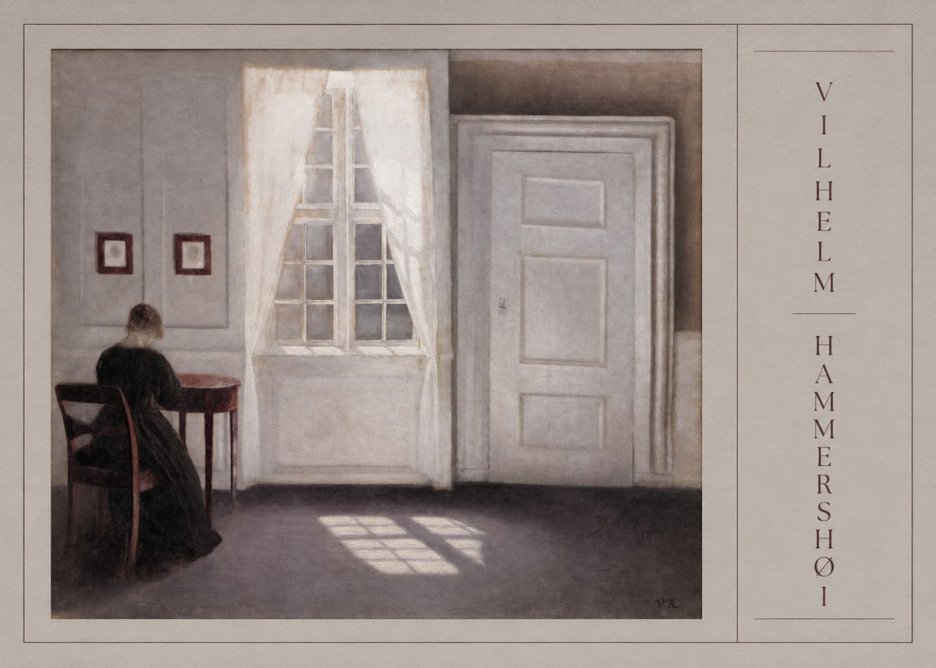 Vilhelm Hammershøi Interior with a Woman from the Back No2 - Póster