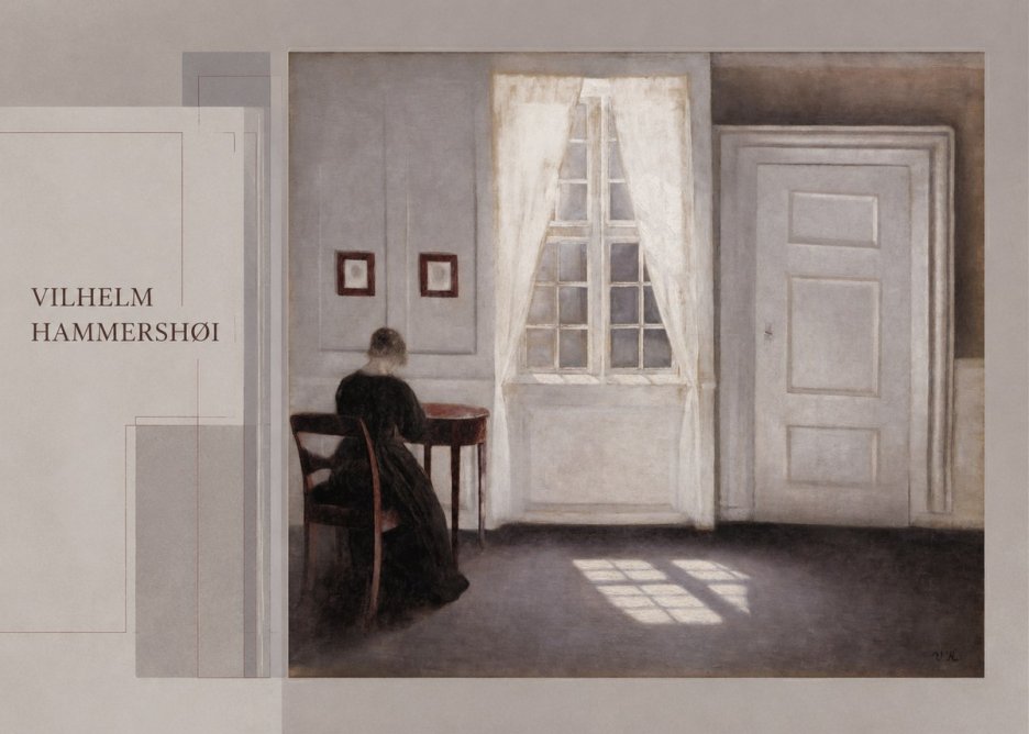 Vilhelm Hammershøi Interior with a Woman from the Back No5 - Póster