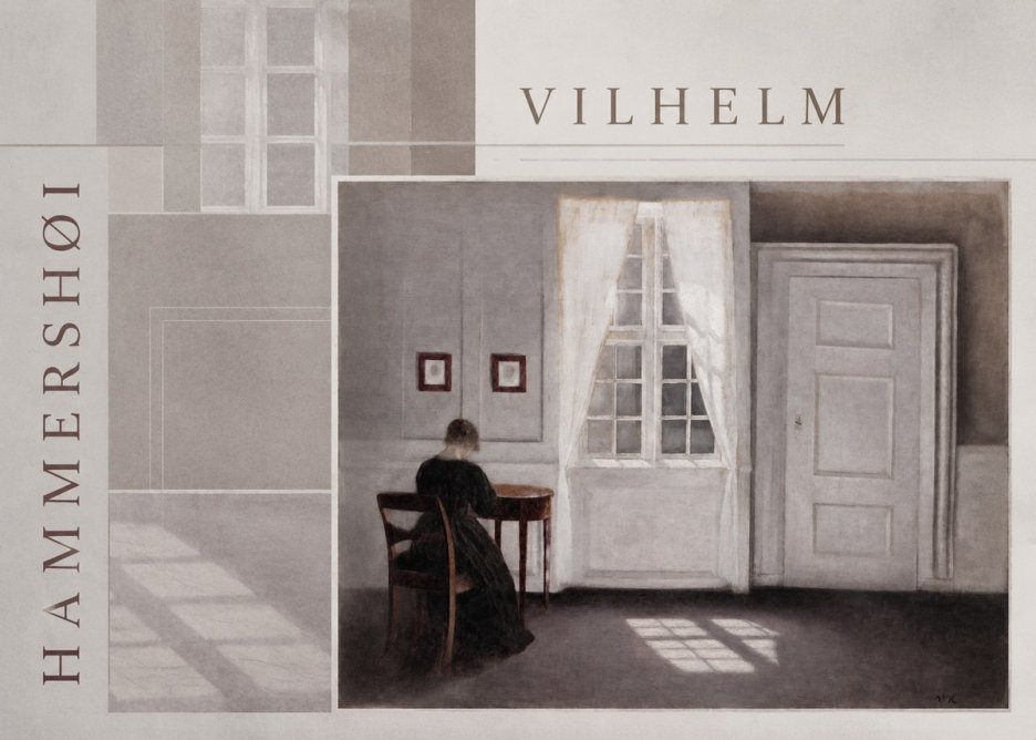 Vilhelm Hammershøi Interior with a Woman from the Back No6 - Póster