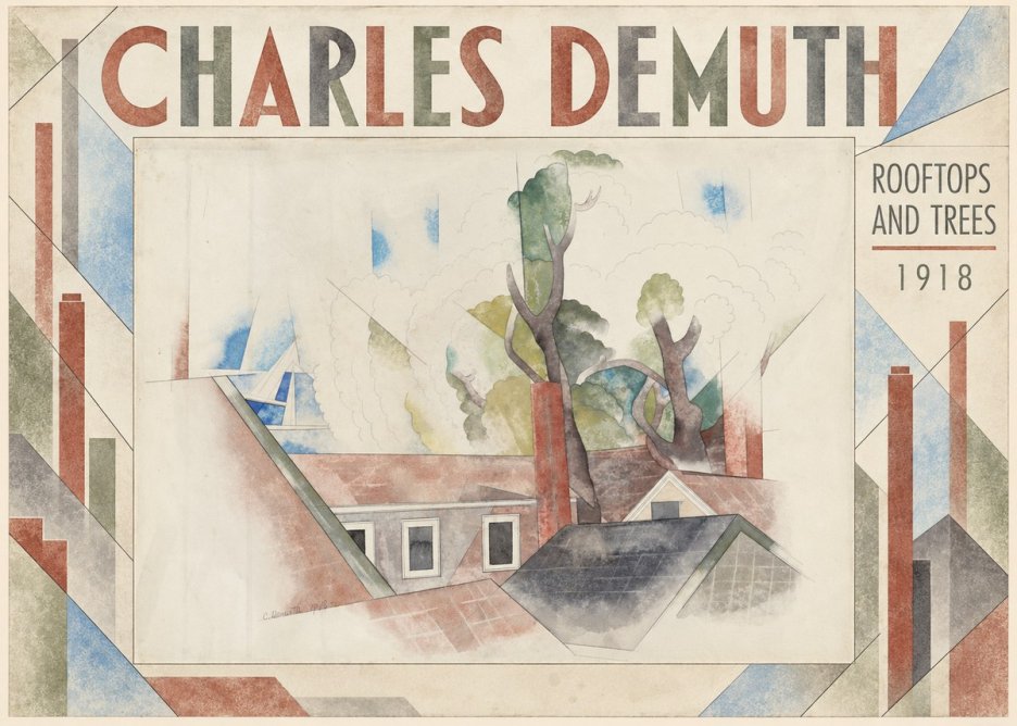 Charles Demuth Rooftops and Trees No4 - Póster
