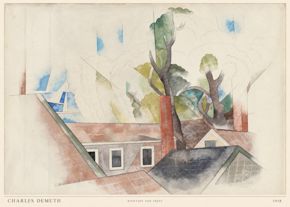 Charles Demuth Rooftops and Trees No6 - Póster