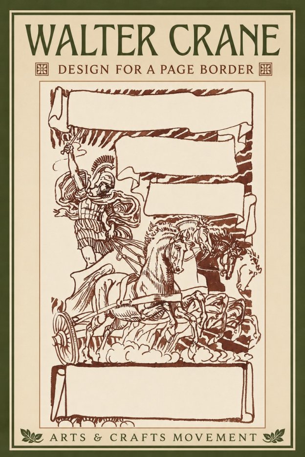 Walter Crane Design for a Page Border No2 - Póster