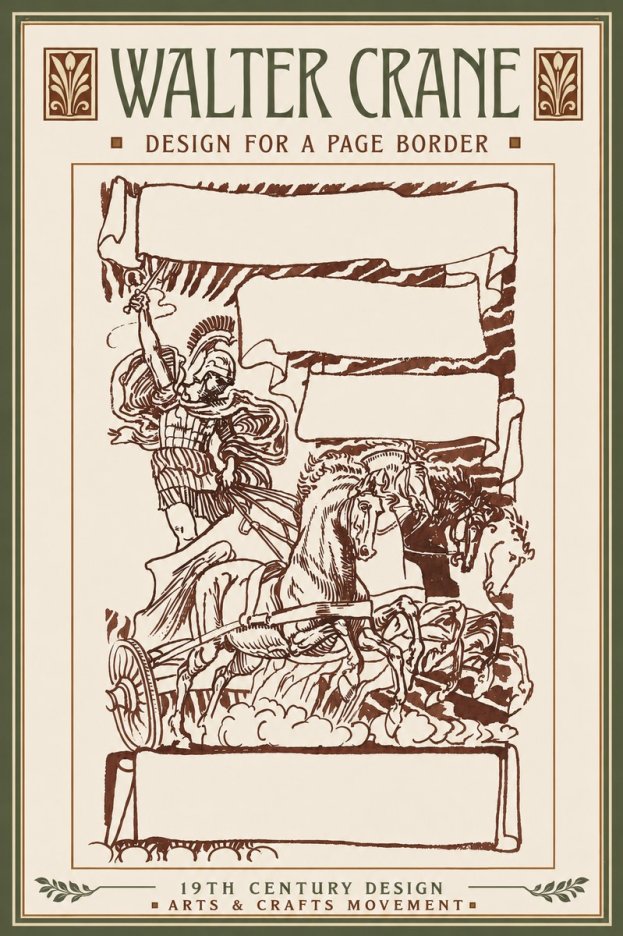 Walter Crane Design for a Page Border No6 - Póster