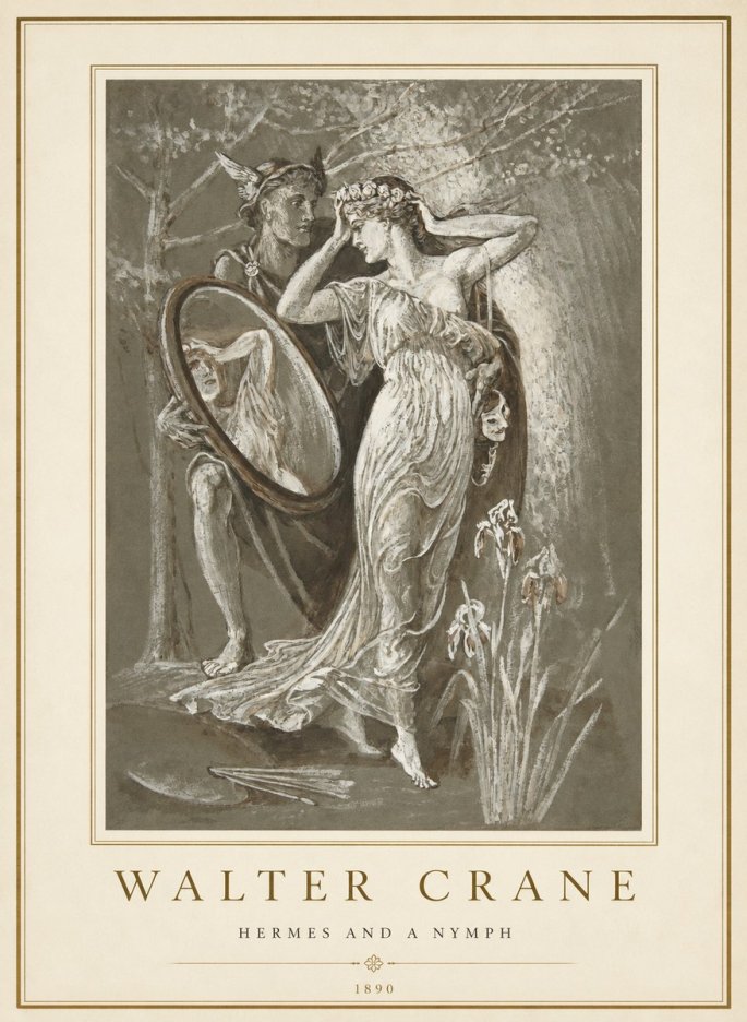 Walter Crane Hermes and a Nymph No1 - Póster