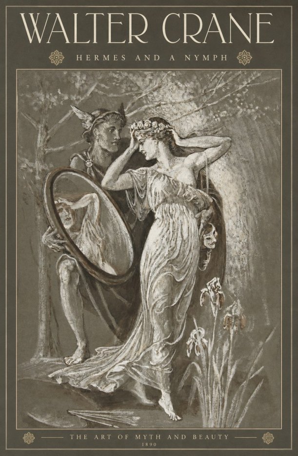 Walter Crane Hermes and a Nymph No2 - Póster