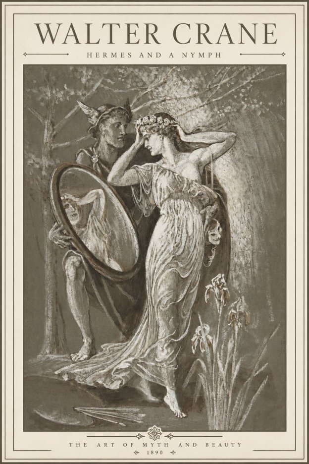 Walter Crane Hermes and a Nymph No3 - Póster