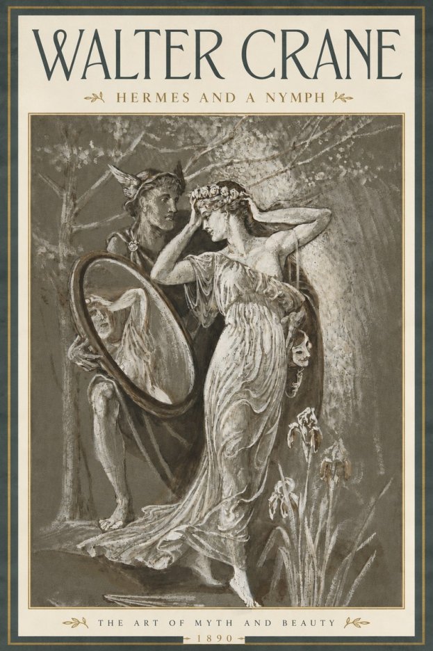 Walter Crane Hermes and a Nymph No4 - Póster