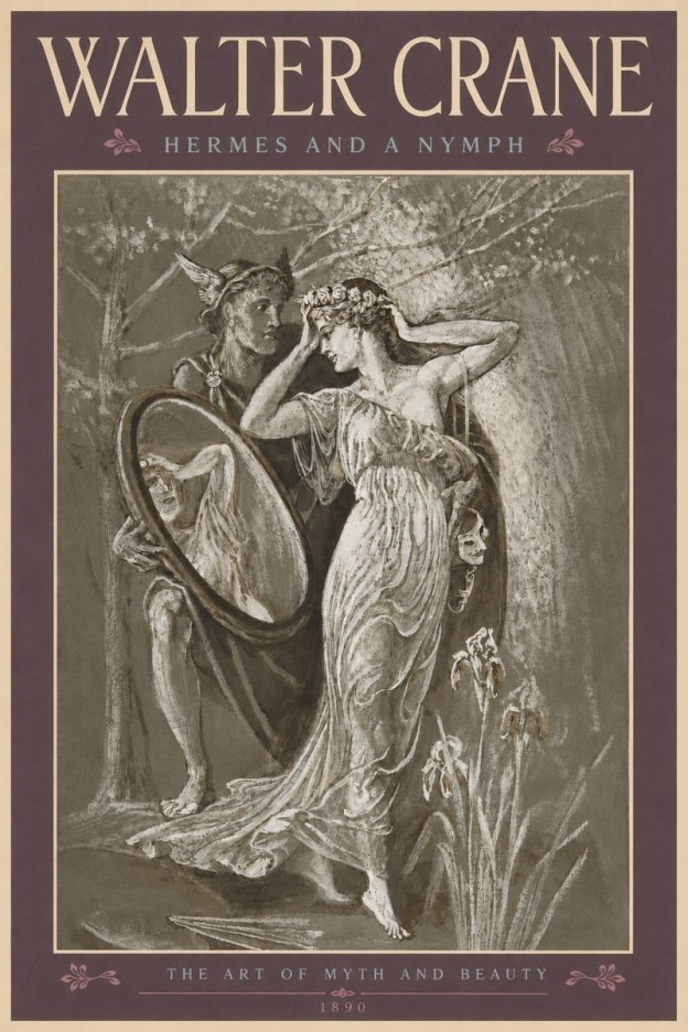 Walter Crane Hermes and a Nymph No5 - Póster